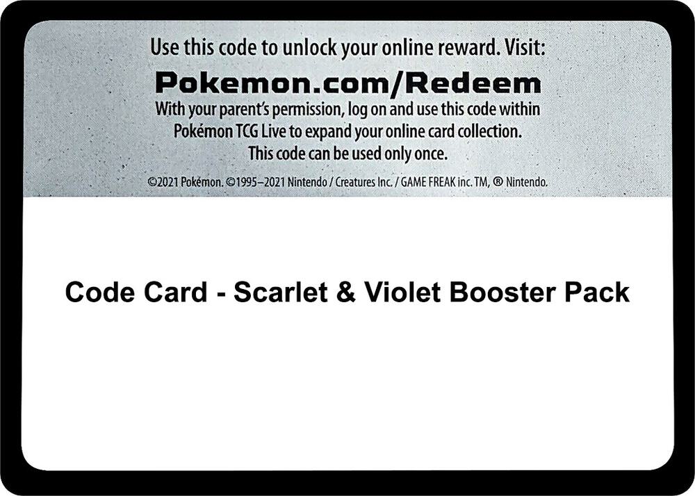 Code Card - Scarlet & Violet Booster Pack: SV01: Scarlet & Violet Base Set