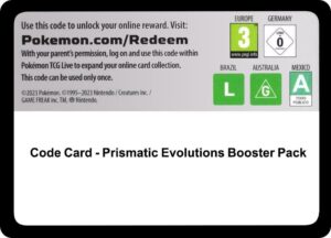 Code Card - Prismatic Evolutions Booster Pack: SV: Prismatic Evolutions