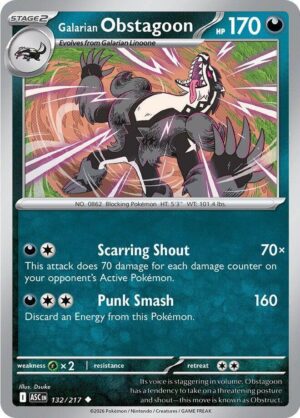 Galarian Obstagoon - 132/217 - 132/217: ME: Ascended Heroes