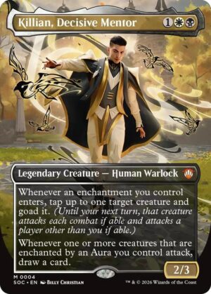 Killian, Decisive Mentor (Borderless) - 4: Commander: Secrets of Strixhaven
