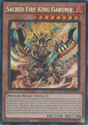 Sacred Fire King Garunix (Secret Rare) - RA05-EN031: Rarity Collection 5