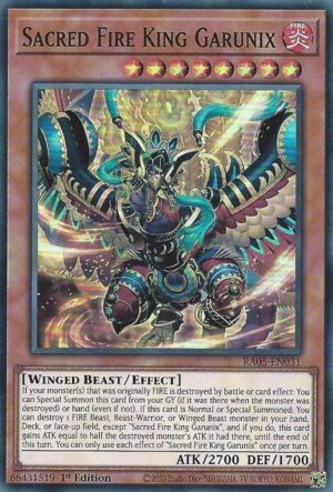Sacred Fire King Garunix - RA05-EN031: Rarity Collection 5
