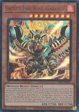 Sacred Fire King Garunix (Ultra Rare) - RA05-EN031: Rarity Collection 5