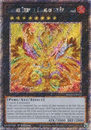 Garunix Eternity, Hyang of the Fire Kings (Platinum Secret Rare) - RA05-EN052: Rarity Collection 5