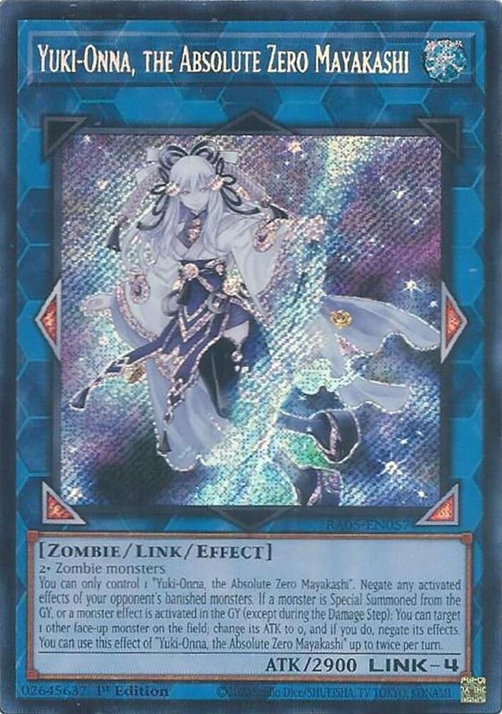 Yuki-Onna, the Absolute Zero Mayakashi (Secret Rare) - RA05-EN057: Rarity Collection 5