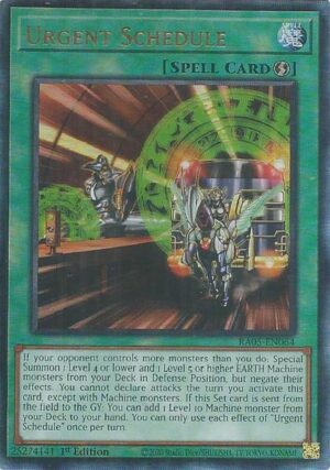 Urgent Schedule (Ultimate Rare) - RA05-EN064: Rarity Collection 5