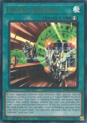 Urgent Schedule (Ultra Rare) - RA05-EN064: Rarity Collection 5