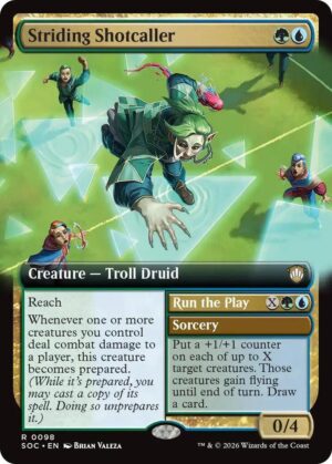 Striding Shotcaller (Extended Art) - 98: Commander: Secrets of Strixhaven