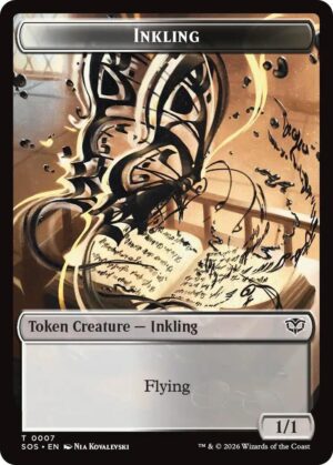 Inkling (0007) // Spirit (0011) Double-Sided Token - 7 // 11: Secrets of Strixhaven