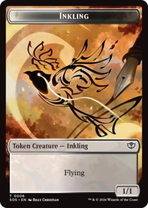 Inkling (0006) // Spirit (0010) Double-Sided Token - 6 // 10: Secrets of Strixhaven
