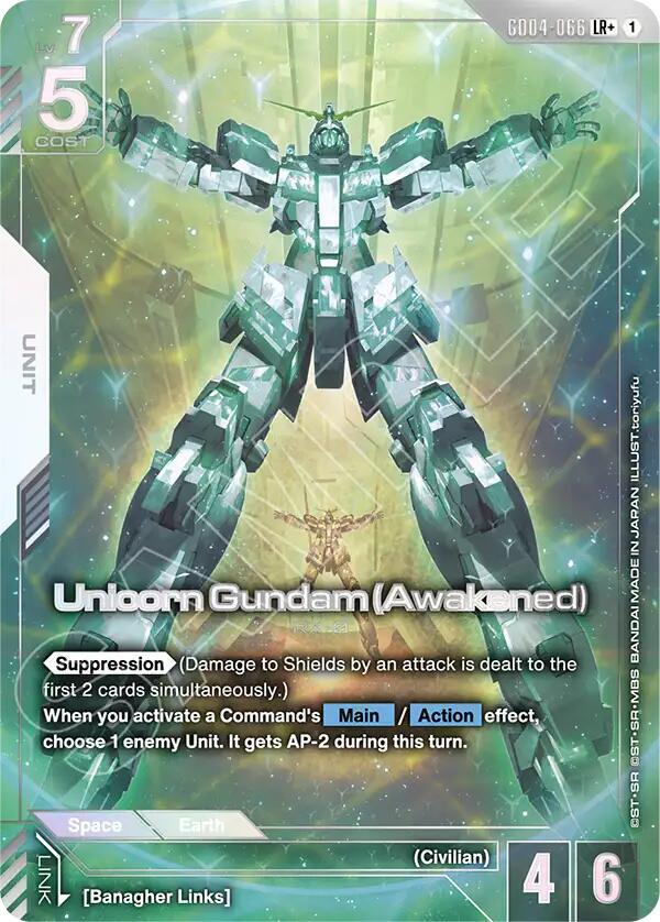 Unicorn Gundam (Awakened) (LR+) - GD04-066: Phantom Aria