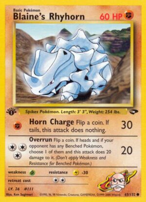 Blaine's Rhyhorn - 065/132: Gym Challenge