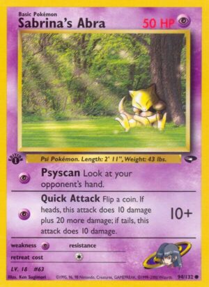 Sabrina's Abra (94) - 094/132: Gym Challenge