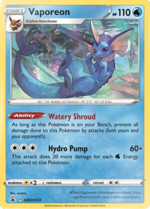 Vaporeon - SWSH072 - SWSH072: SWSH: Sword & Shield Promo Cards