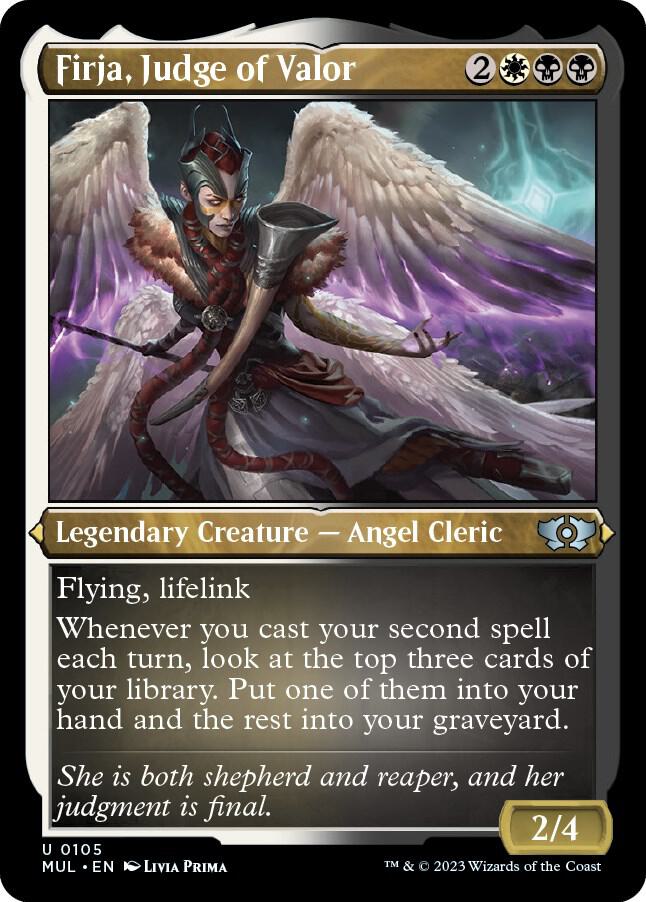 Firja, Judge of Valor (Foil Etched) - 105: March of the Machine: Multiverse Legends