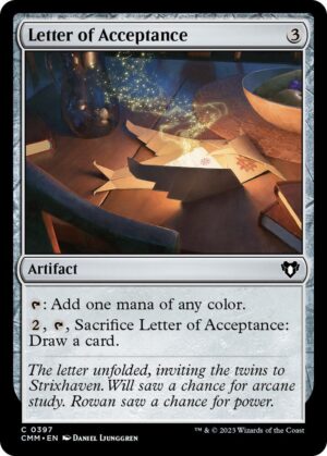 Letter of Acceptance - 397: Commander Masters