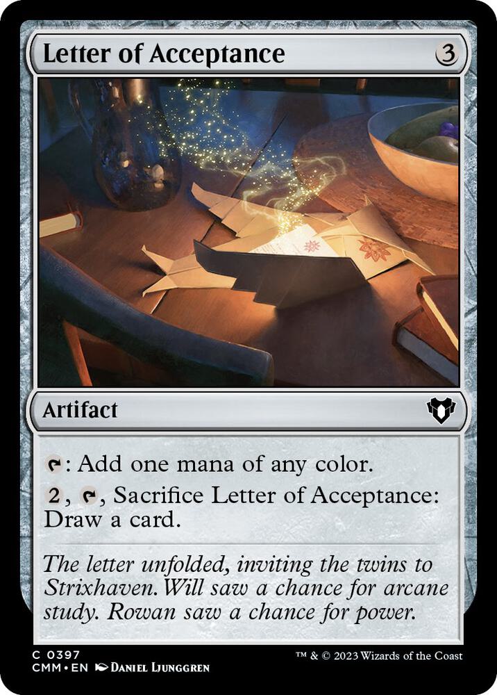 Letter of Acceptance - 397: Commander Masters
