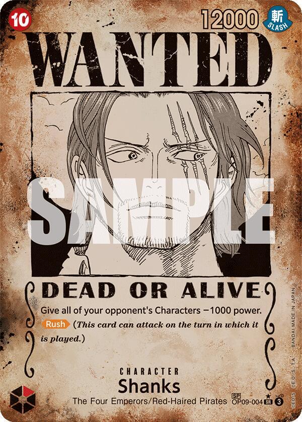 Shanks (004) (Wanted Poster) - OP09-004: Emperors in the New World