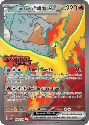 Team Rocket's Moltres ex - 208/182 (Destined Rivals Stamp) - 208/182: Miscellaneous Cards & Products (LP)