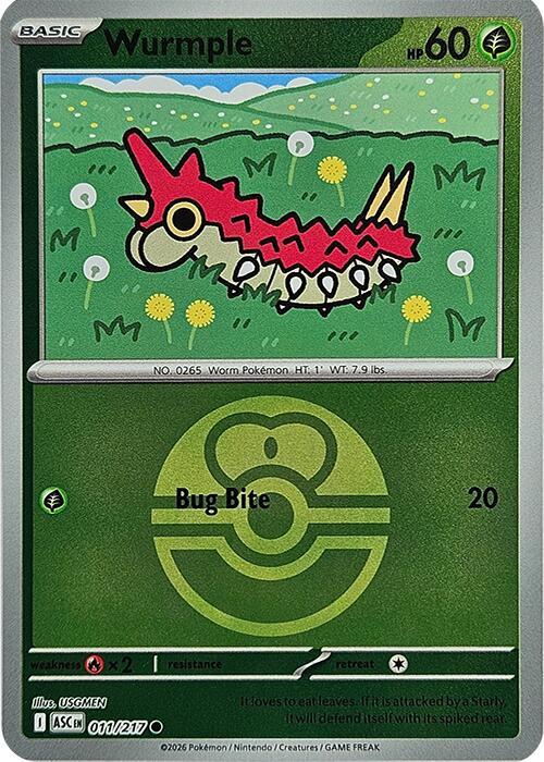 Wurmple (Love Ball) - 011/217: ME: Ascended Heroes