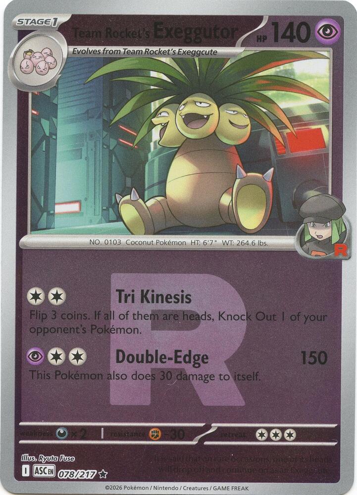Team Rocket's Exeggutor (Team Rocket) - 078/217: ME: Ascended Heroes