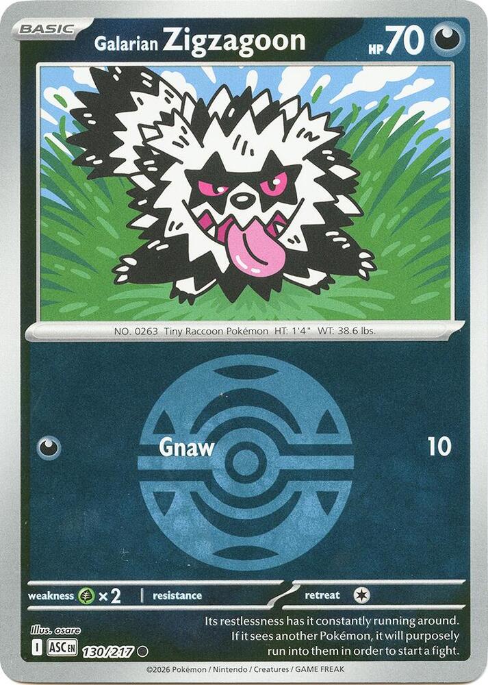 Galarian Zigzagoon (Dusk Ball) - 130/217: ME: Ascended Heroes