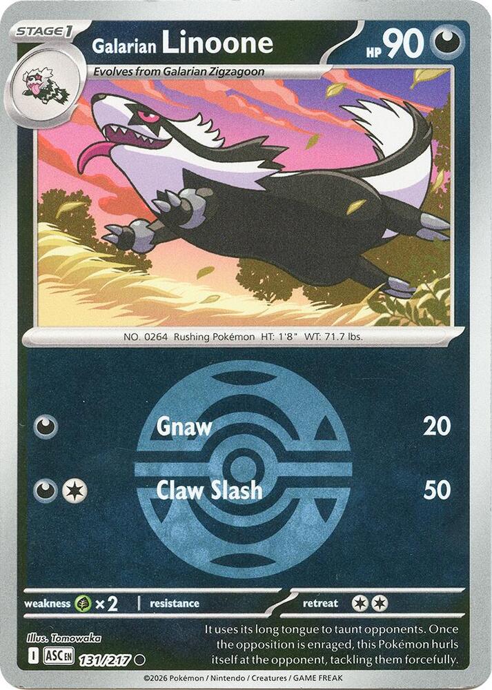 Galarian Linoone (Dusk Ball) - 131/217: ME: Ascended Heroes