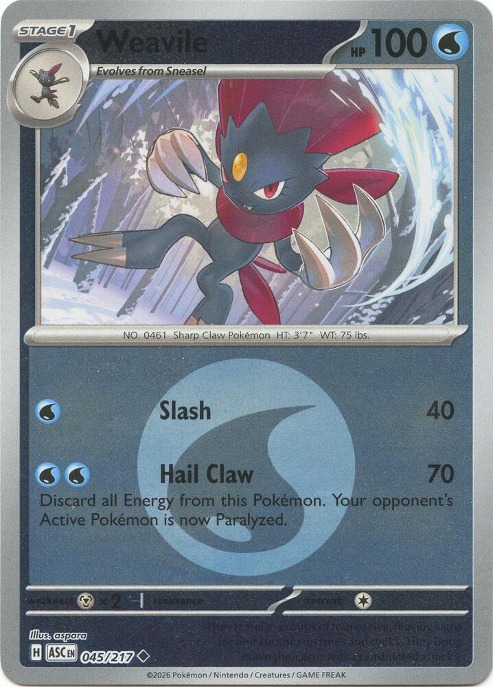 Weavile - 045/217 (Energy Symbol Pattern) - 045/217: ME: Ascended Heroes