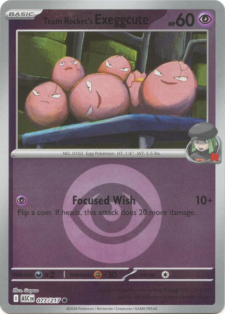 Team Rocket's Exeggcute (Energy Symbol Pattern) - 077/217: ME: Ascended Heroes