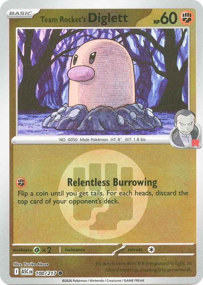 Team Rocket's Diglett (Energy Symbol Pattern) - 100/217: ME: Ascended Heroes