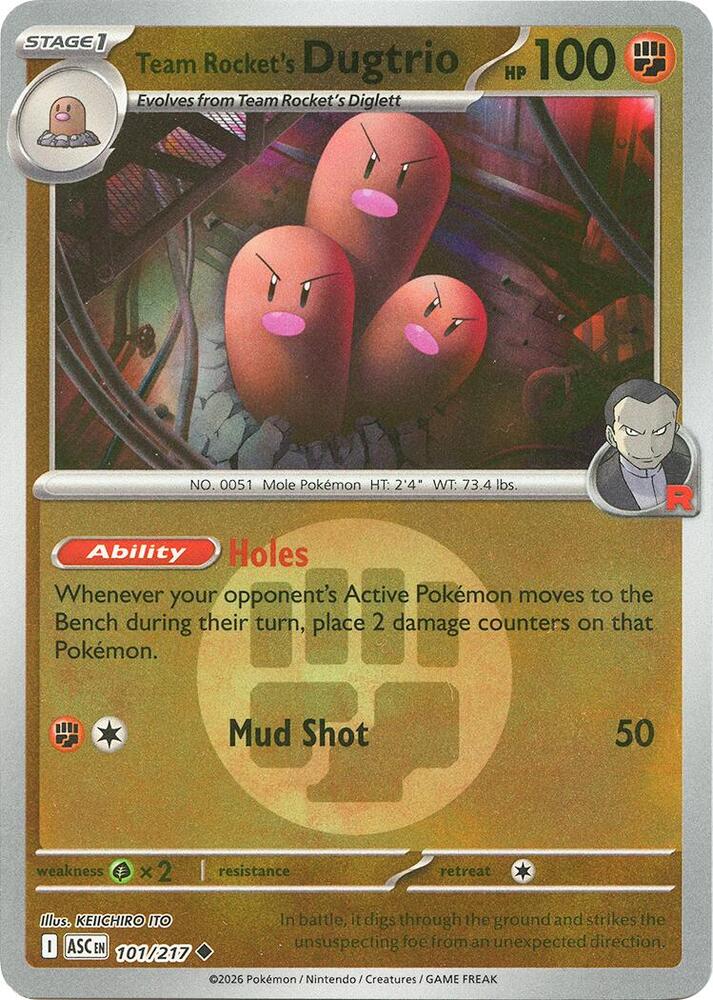 Team Rocket's Dugtrio - 101/217 (Energy Symbol Pattern) - 101/217: ME: Ascended Heroes