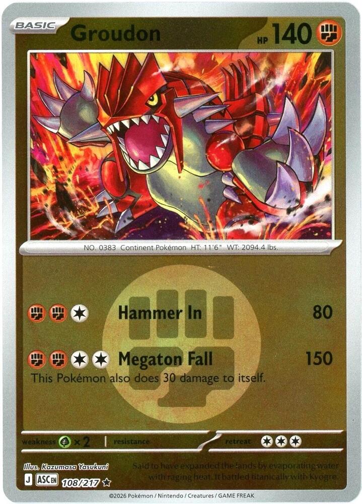 Groudon (Energy Symbol Pattern) - 108/217: ME: Ascended Heroes