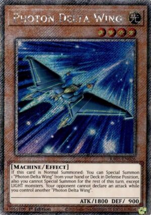 Photon Delta Wing (Platinum Secret Rare) - RA05-EN026: Rarity Collection 5