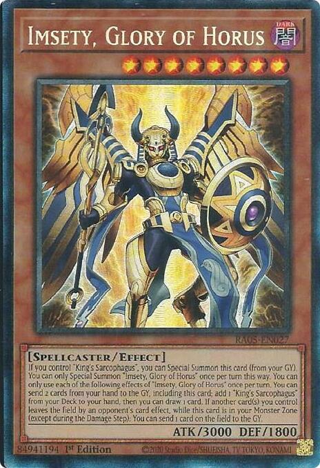 Imsety, Glory of Horus (Collector's Rare) - RA05-EN027: Rarity Collection 5
