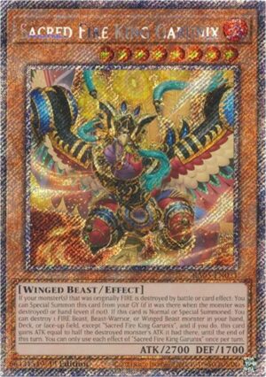 Sacred Fire King Garunix (Platinum Secret Rare) - RA05-EN031: Rarity Collection 5