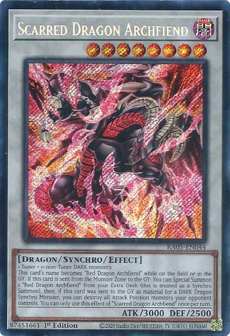 Scarred Dragon Archfiend (Secret Rare) - RA05-EN044: Rarity Collection 5
