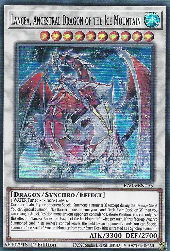 Lancea, Ancestral Dragon of the Ice Mountain - RA05-EN045: Rarity Collection 5