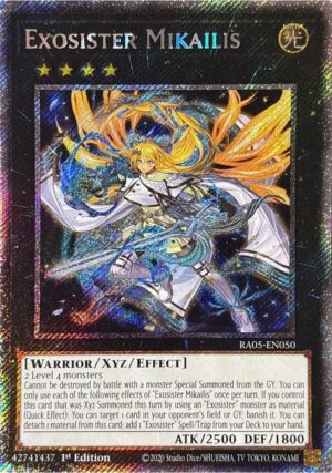 Exosister Mikailis (Platinum Secret Rare) - RA05-EN050: Rarity Collection 5