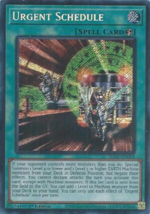 Urgent Schedule (Secret Rare) - RA05-EN064: Rarity Collection 5