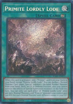 Primite Lordly Lode (Secret Rare) - RA05-EN072: Rarity Collection 5