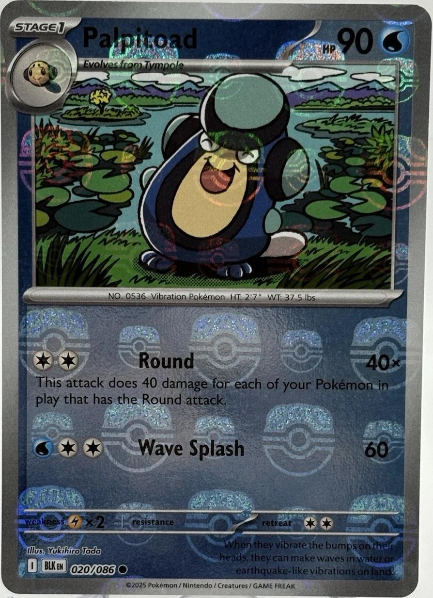 Palpitoad (Master Ball Pattern) - 020/086: Black Bolt