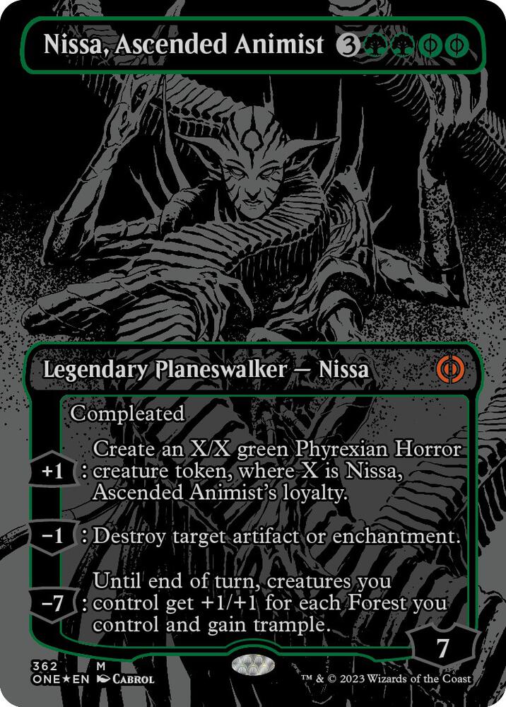 Nissa, Ascended Animist (Oil Slick Raised Foil) - 362: Phyrexia: All Will Be One
