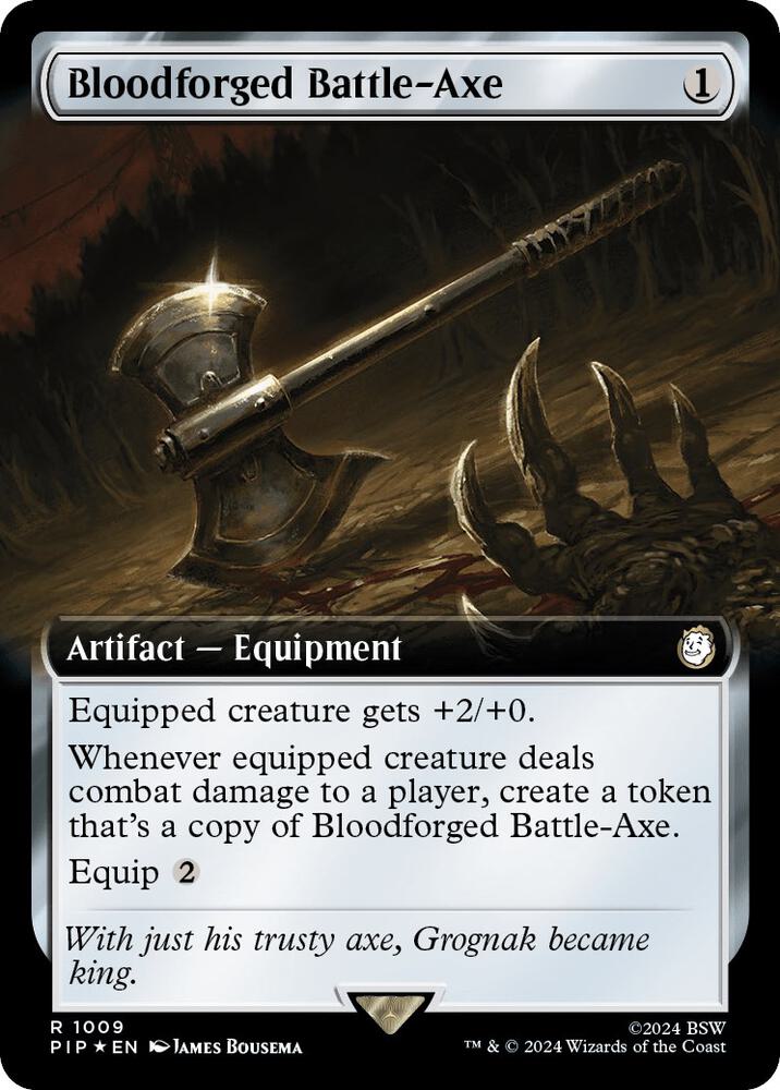 Bloodforged Battle-Axe (Extended Art) (Surge Foil) - 1009: Universes Beyond: Fallout
