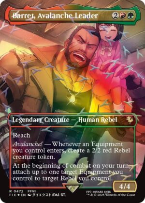 Barret, Avalanche Leader (Borderless) (Chocobo Track Foil) - 472: Commander: FINAL FANTASY