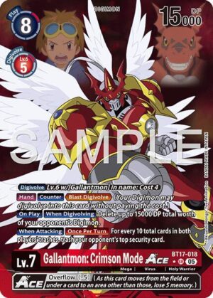 Gallantmon: Crimson Mode ACE (Alternate Art) - BT17-018 SR: Advanced Booster Digimon Generation