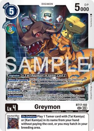 Greymon - BT17-102 (Reprint) - BT17-102 SEC: Advanced Booster Digimon Generation