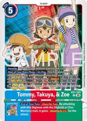 Tommy, Takuya, & Zoe - AD1-020 R: Advanced Booster Digimon Generation