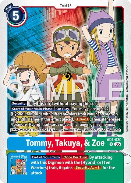 Tommy, Takuya, & Zoe - AD1-020 R: Advanced Booster Digimon Generation