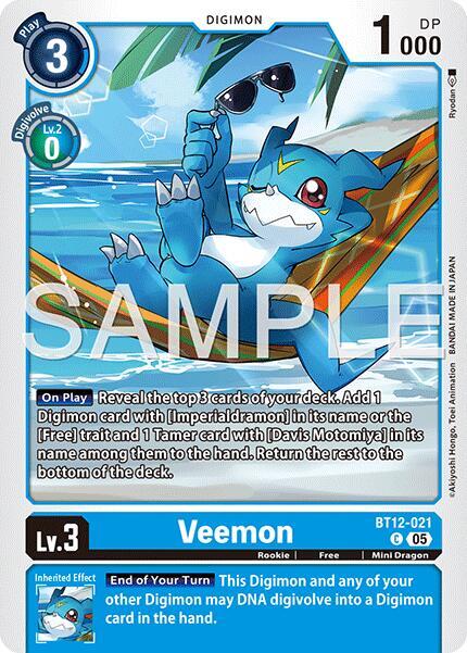 Veemon - BT12-021 (Reprint) - BT12-021 C: Advanced Booster Digimon Generation