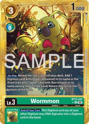Wormmon - BT12-047 (Gold Border) - BT12-047 U: Advanced Booster Digimon Generation